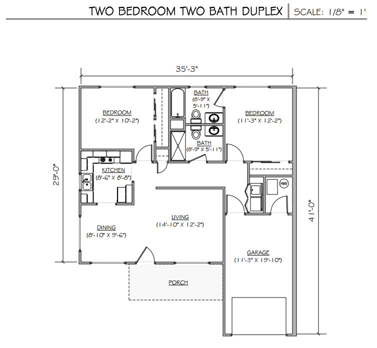 Two Bed Two Bath Duplex