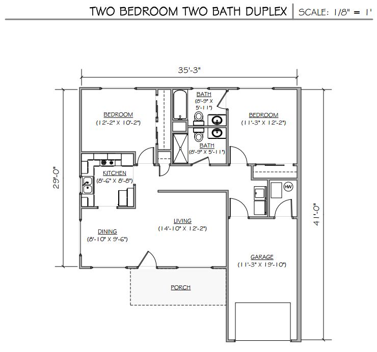 Two Bedroom Two Bath Duplex